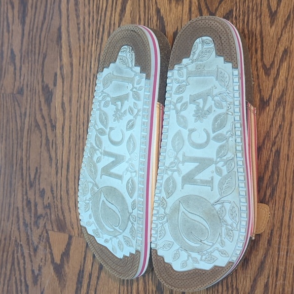 ONCAI stripe comfort cork footbed 2 strap Vacation slip on sandals sz 9 - Picture 6 of 10